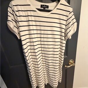 Lulu's Black and White Striped Mini Dress